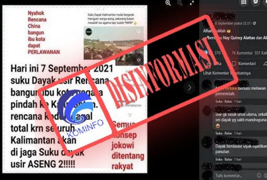 [DISINFORMASI] Kabar Suku Dayak Usir Rencana Pembangunan Ibu Kota Negara Baru di Pulau Kalimantan