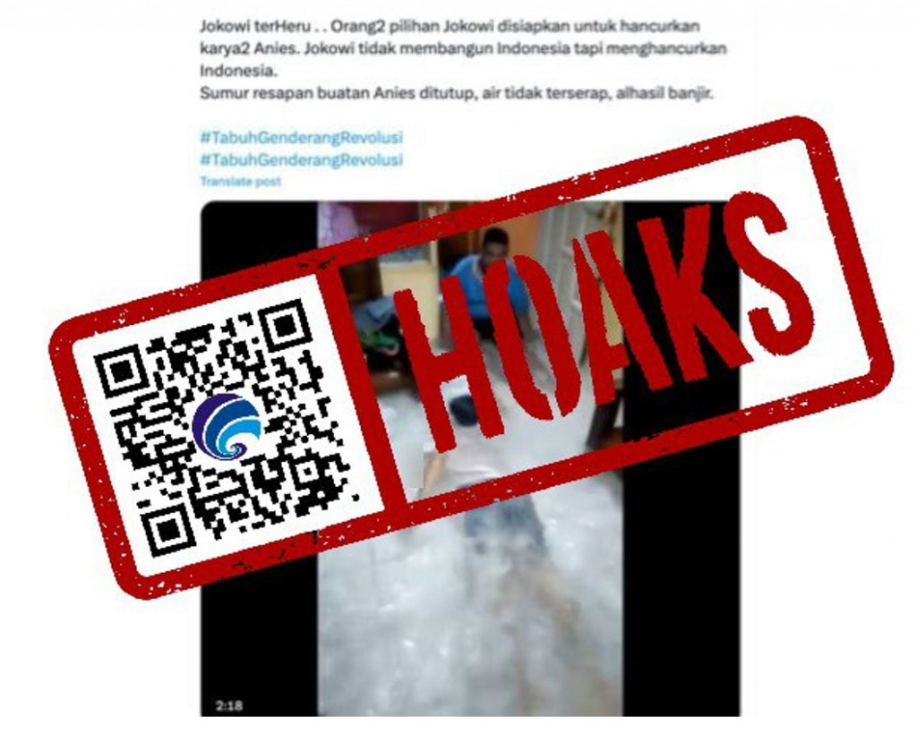 [HOAKS] Sumur Resapan Era Anies Baswedan di Jakarta Ditutup dan Sebabkan Banjir