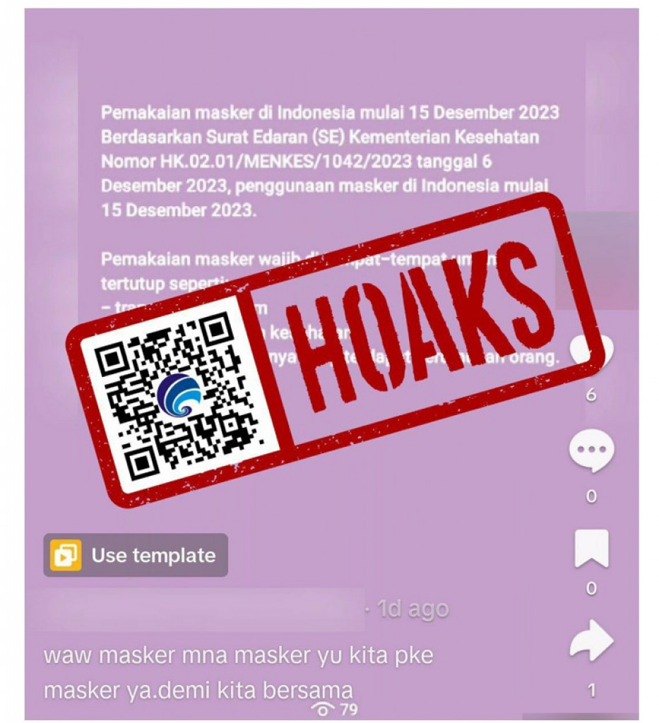 [HOAKS] Surat Edaran Kemenkes RI tentang Kewajiban Penggunaan Masker Kembali
