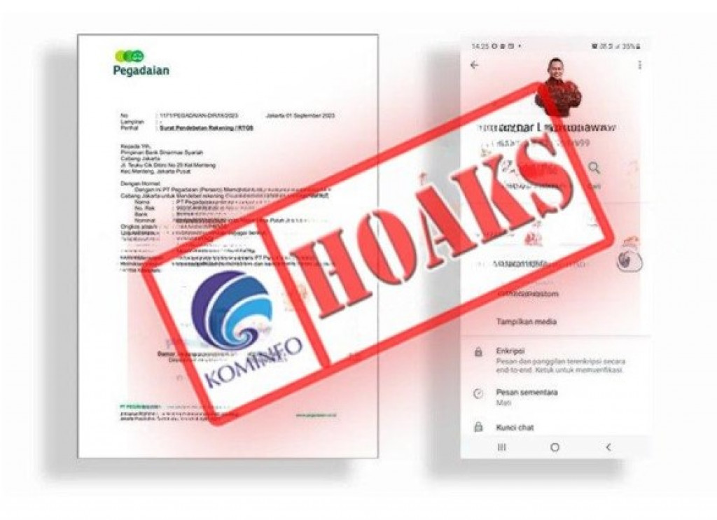 [HOAKS] Surat Pendebetan Rekening Mengatasnamakan Direksi PT Pegadaian