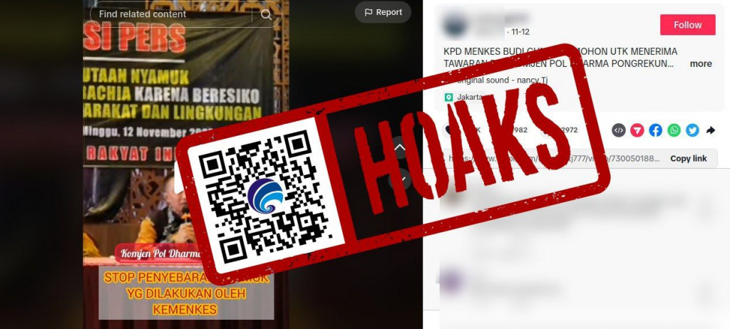 [HOAKS] Teknologi Nyamuk Wolbachia Dikendalikan sebagai Senjata Pembunuh Manusia