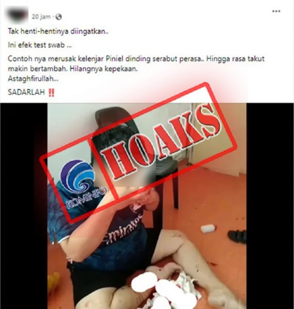 [HOAKS] Swab Test Mengakibatkan Kerusakan Kelenjar Pineal