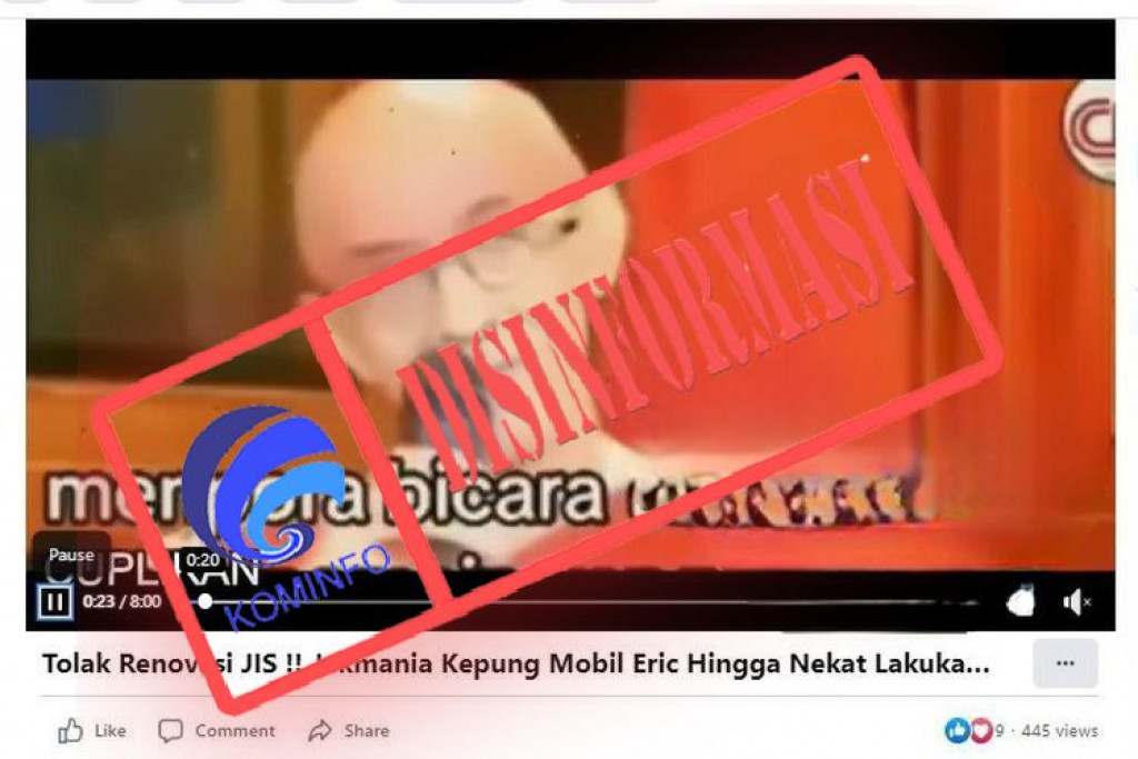 [DISINFORMASI] The Jakmania Kepung Mobil Erick Thohir karena Tolak Renovasi JIS