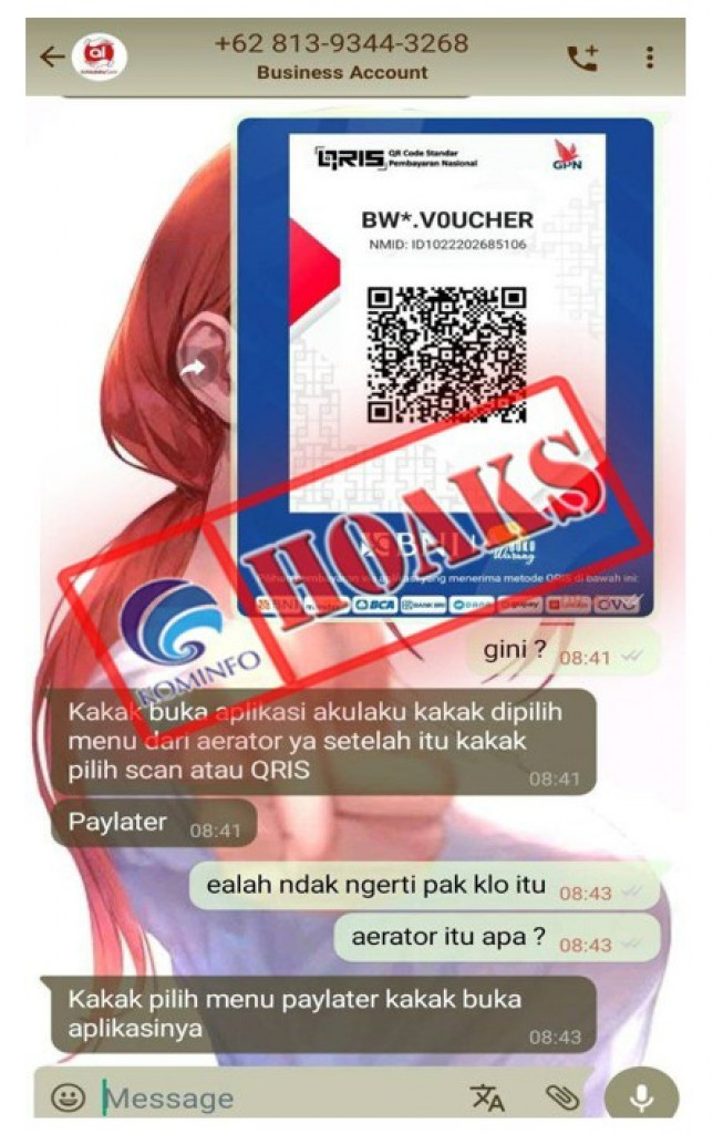 [HOAKS] Nomor WhatsApp Mengatasnamakan Akulaku Indonesia