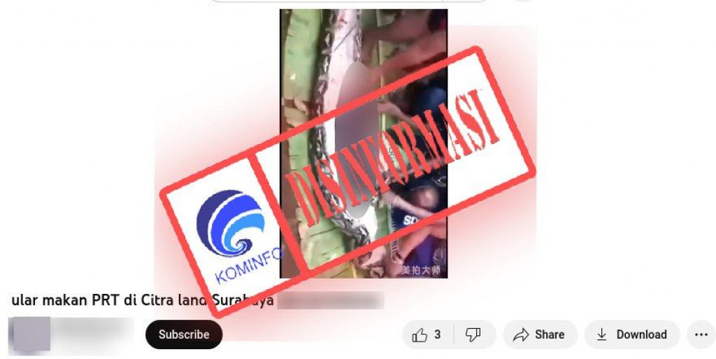 [DISINFORMASI] Ular Piton Mangsa PRT di CitraLand Surabaya