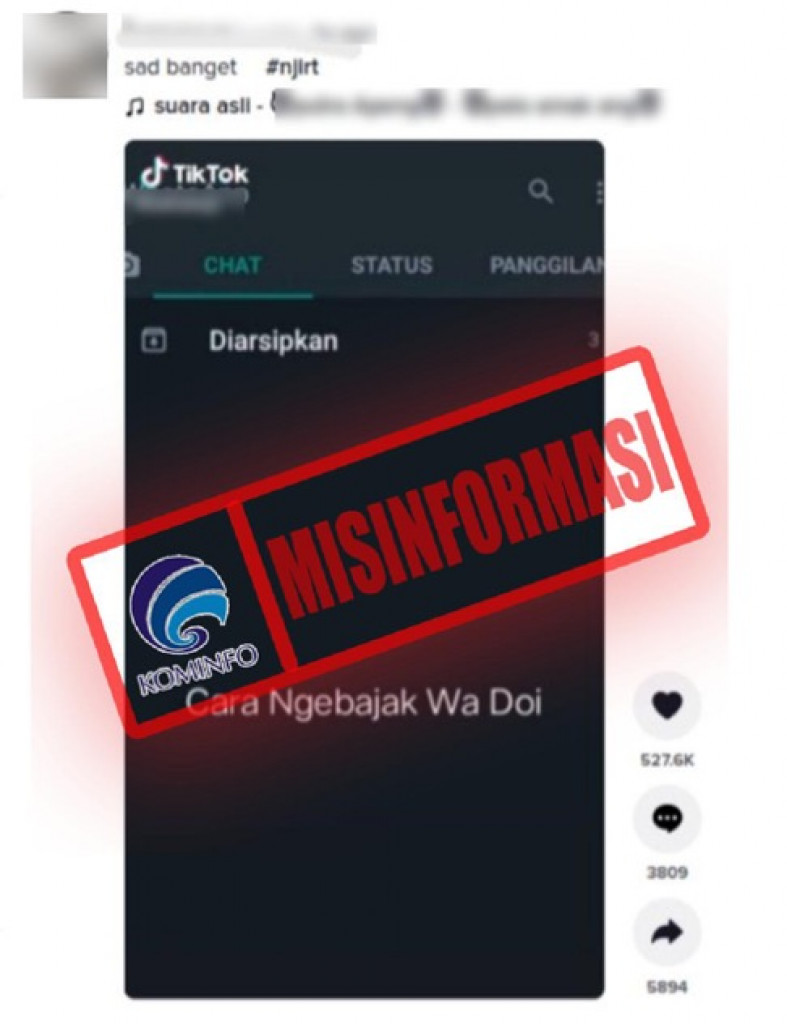 [MISINFORMASI] Unggahan Video tentang Cara Meretas Akun WhatsApp