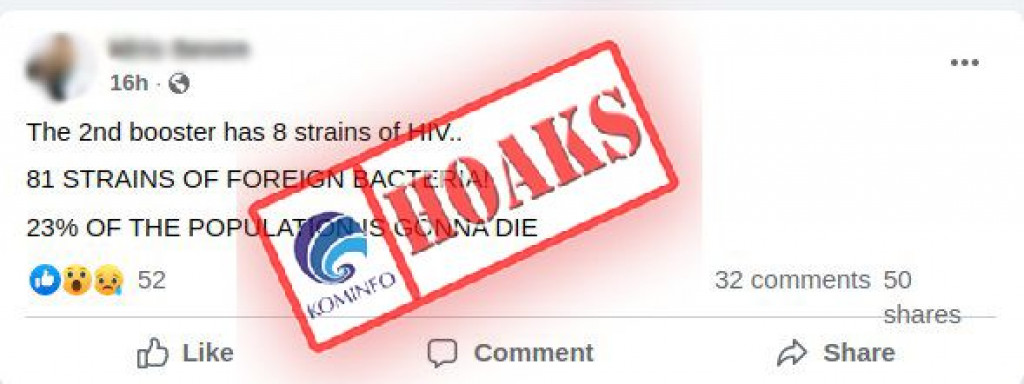 [HOAKS] Vaksin Covid-19 Mengandung Delapan Jenis HIV