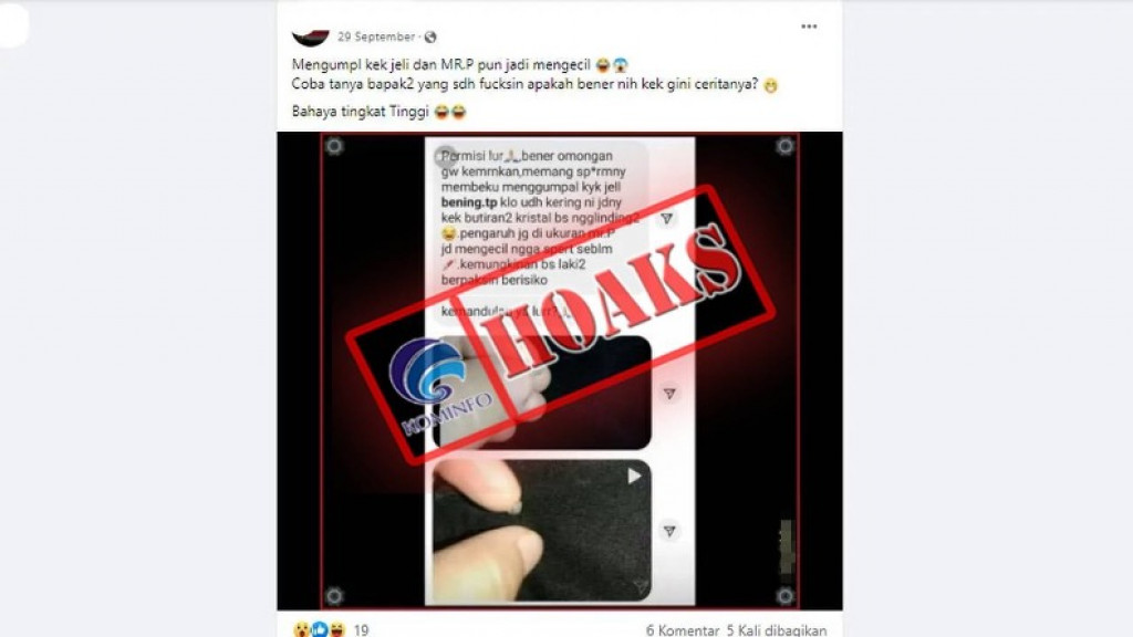 [HOAKS] Vaksin Sebabkan Sperma Membeku dan Alat Kelamin Pria Mengecil