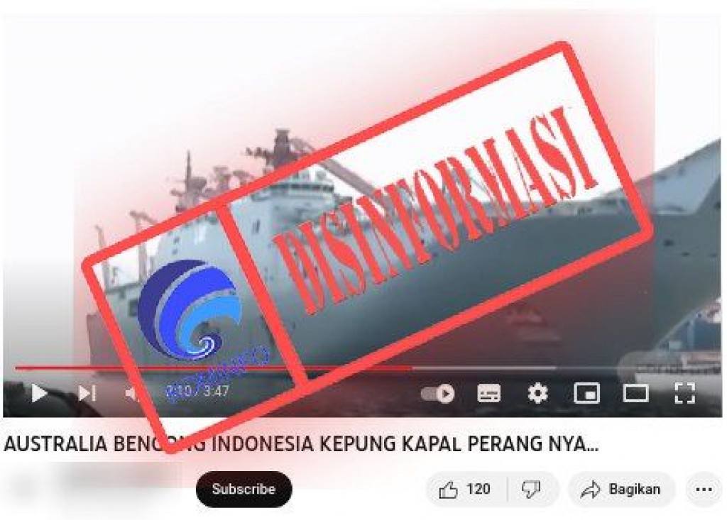 [DISINFORMASI] Video "AUSTRALIA BENGONG INDONESIA KEPUNG KAPAL PERANG NYA..."