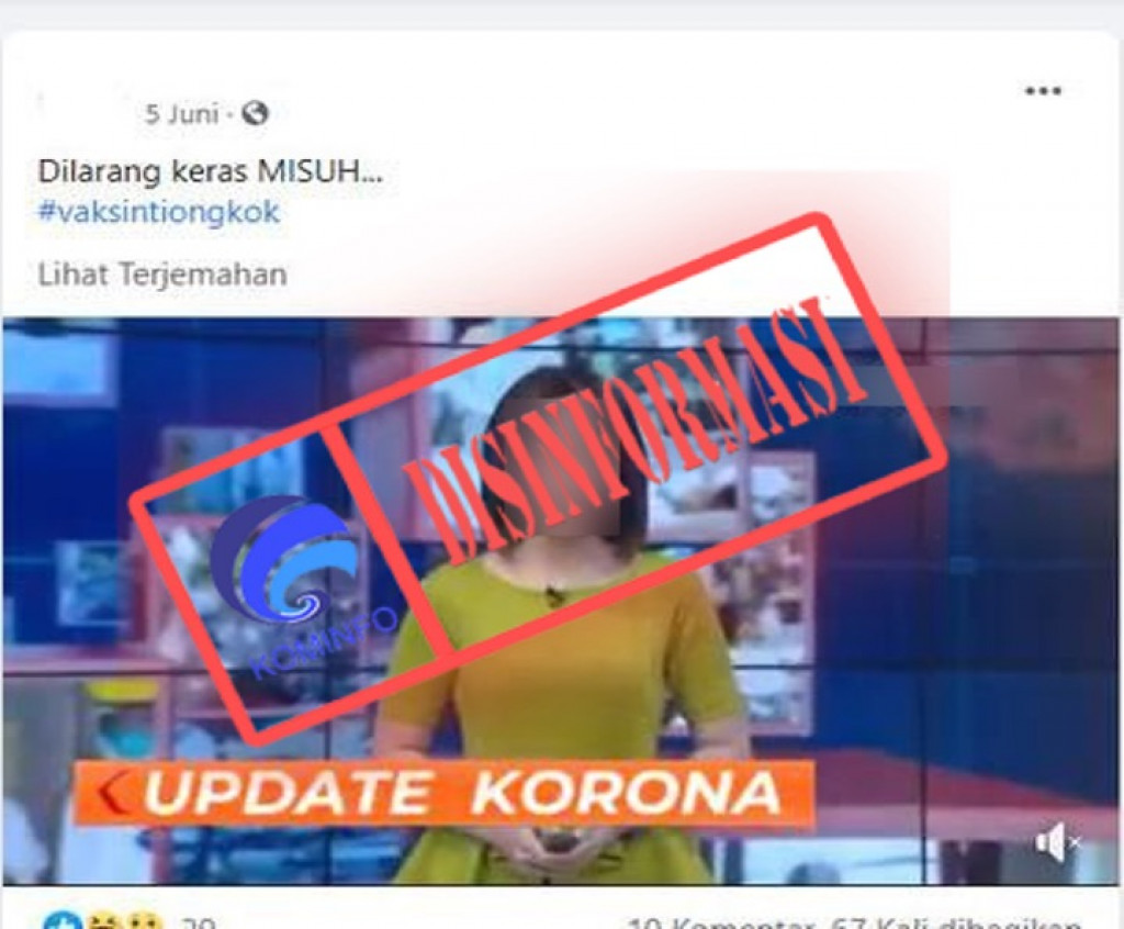 [DISINFORMASI] Video Pemberitaan tentang BPOM Hentikan Peredaran Vaksin Covid-19 dari Tiongkok