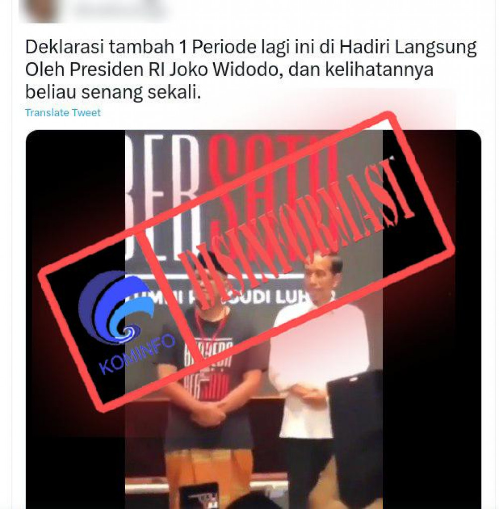 [DISINFORMASI] Video Deklarasi 3 Periode Presiden Jokowi pada 4 Februari 2023