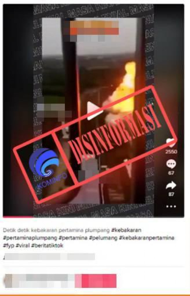 [DISINFORMASI] Video Detik-detik Kebakaran di Depo Pertamina Plumpang