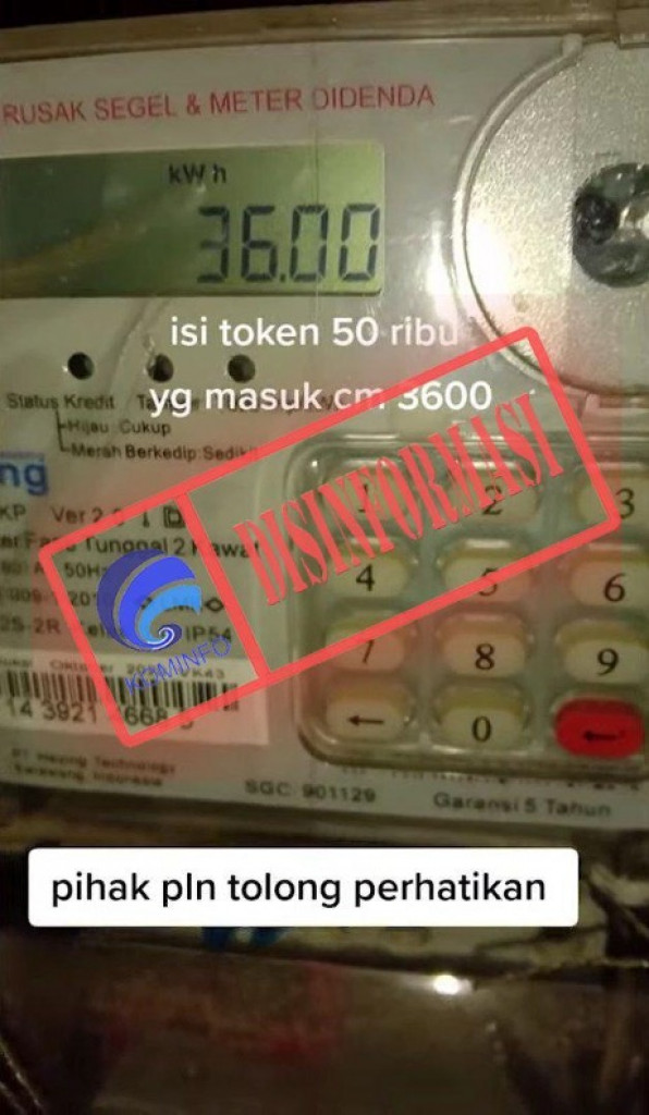 [DISINFORMASI] Video Isi Token Listrik yang Didapat Tidak Sesuai Harga Pembelian