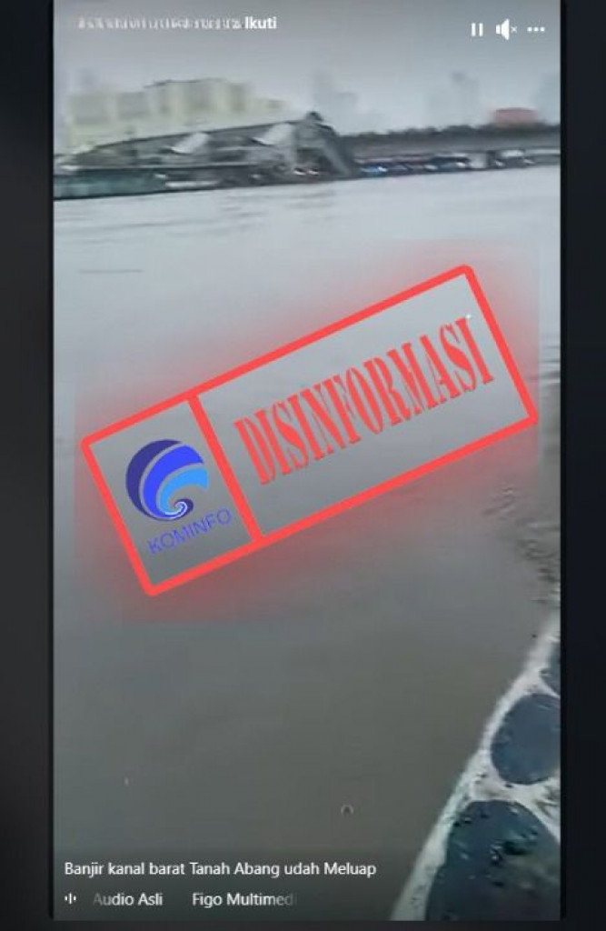 [DISINFORMASI] Video Kali Kanal Barat di Tanah Abang Meluap dan Berpotensi Terjadi Banjir