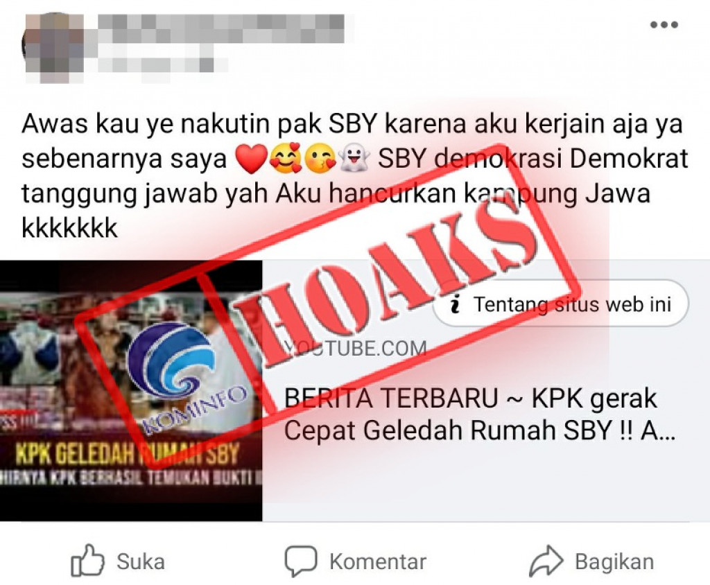 [HOAKS] Video KPK Geledah Rumah Susilo Bambang Yudhoyono