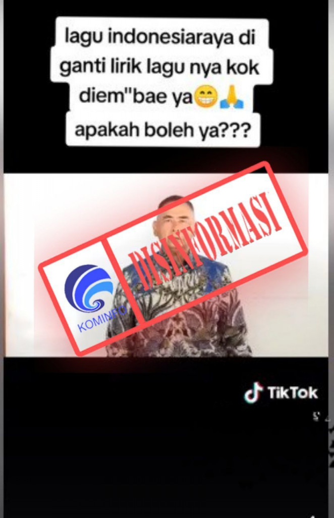 [DISINFORMASI] Video Lagu Indonesia Raya dengan Lirik yang Diganti