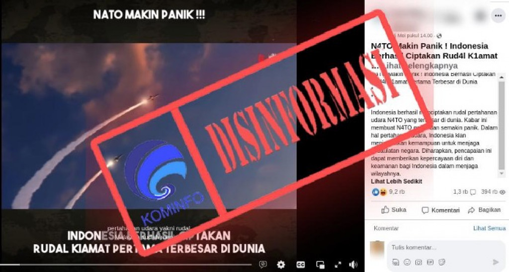 [DISINFORMASI] Video Peluncuran Rudal Terbesar di Dunia Milik Indonesia