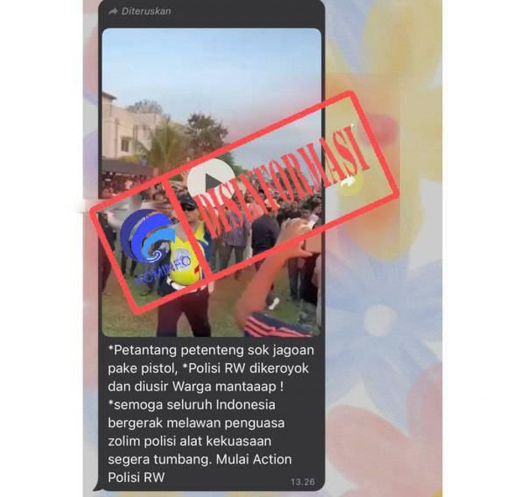 [DISINFORMASI] Video Polisi RW Dikeroyok dan Diusir Warga