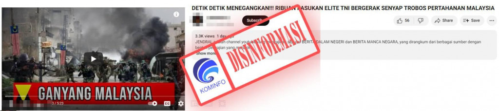 [DISINFORMASI] Video Ribuan Pasukan TNI Menerobos Pertahanan Malaysia