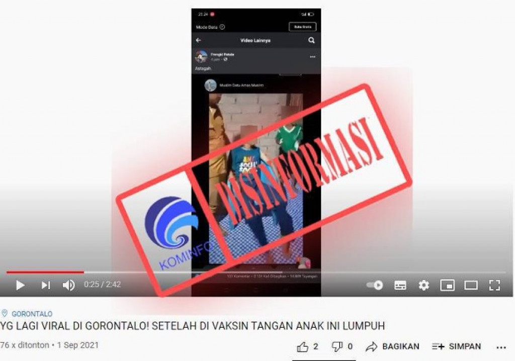 [DISINFORMASI] Video Siswa Lumpuh Usai Divaksinasi Covid-19