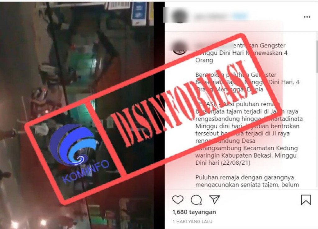 [DISINFORMASI] Video Tawuran Tewaskan 4 Orang di Bekasi