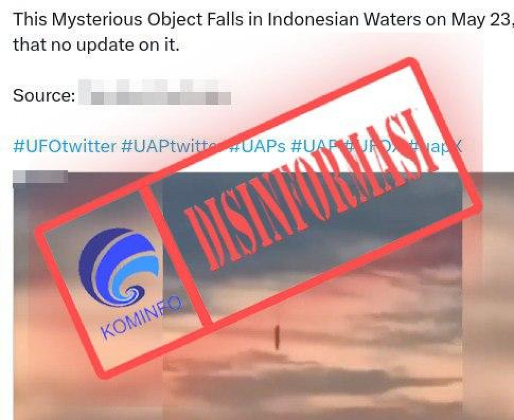 [DISINFORMASI] Video UFO Jatuh di Perairan Indonesia