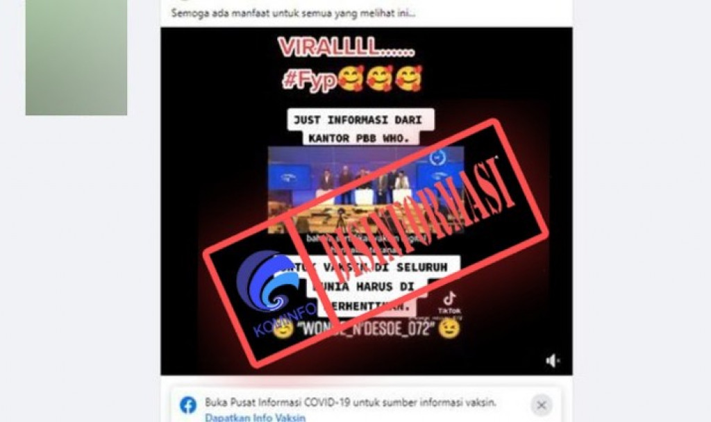 [DISINFORMASI] Video Keputusan PBB dan WHO untuk Hentikan Vaksinasi Covid-19 di Dunia