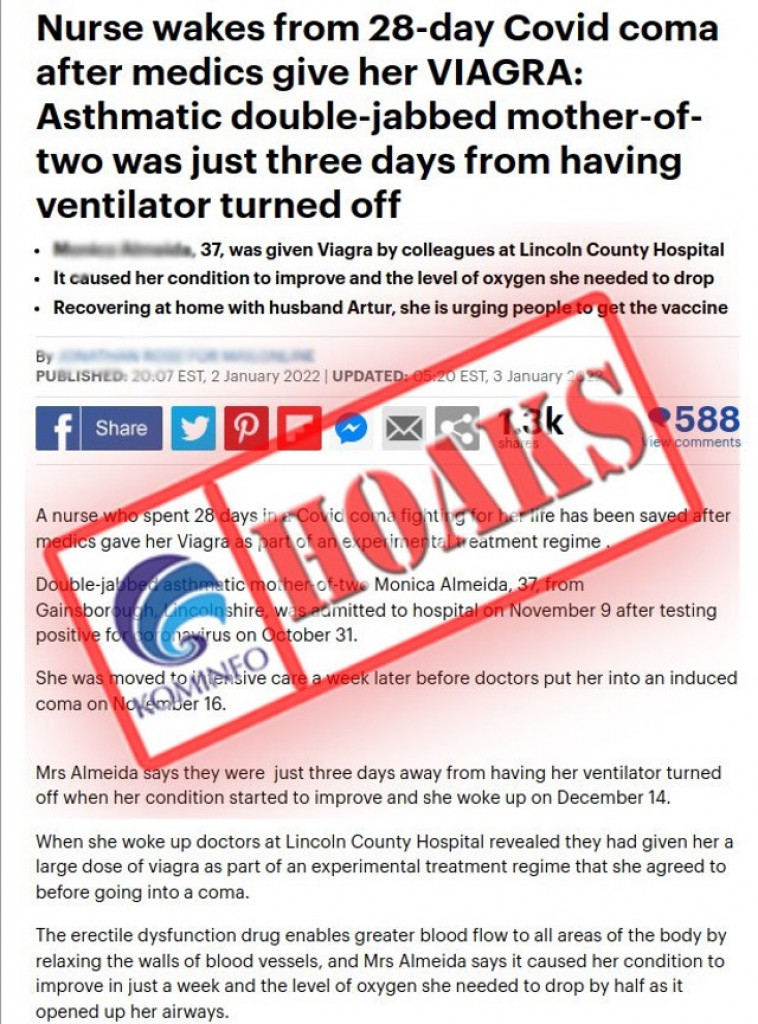 [HOAKS] Obat Viagra Dapat Menyembuhkan Covid-19