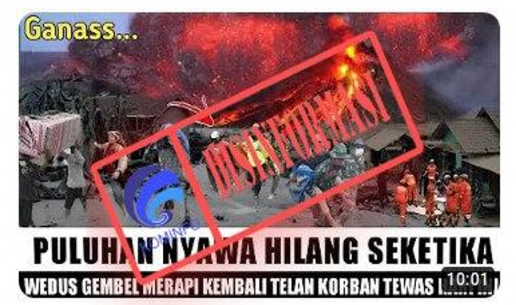 [DISINFORMASI] Gunung Merapi Lenyapkan 15 Desa Secara Brutal