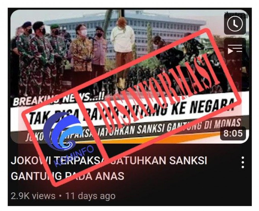 [DISINFORMASI] Presiden Jokowi Jatuhkan Hukuman Gantung pada Anas Urbaningrum