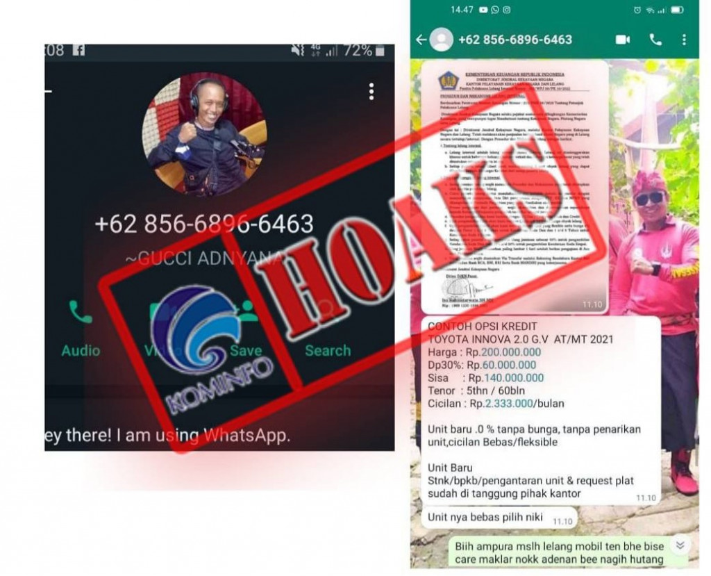 [HOAKS] Akun Palsu Mengatasnamakan Ketua Kelompok Tani Aren Getah Uyung, Buleleng