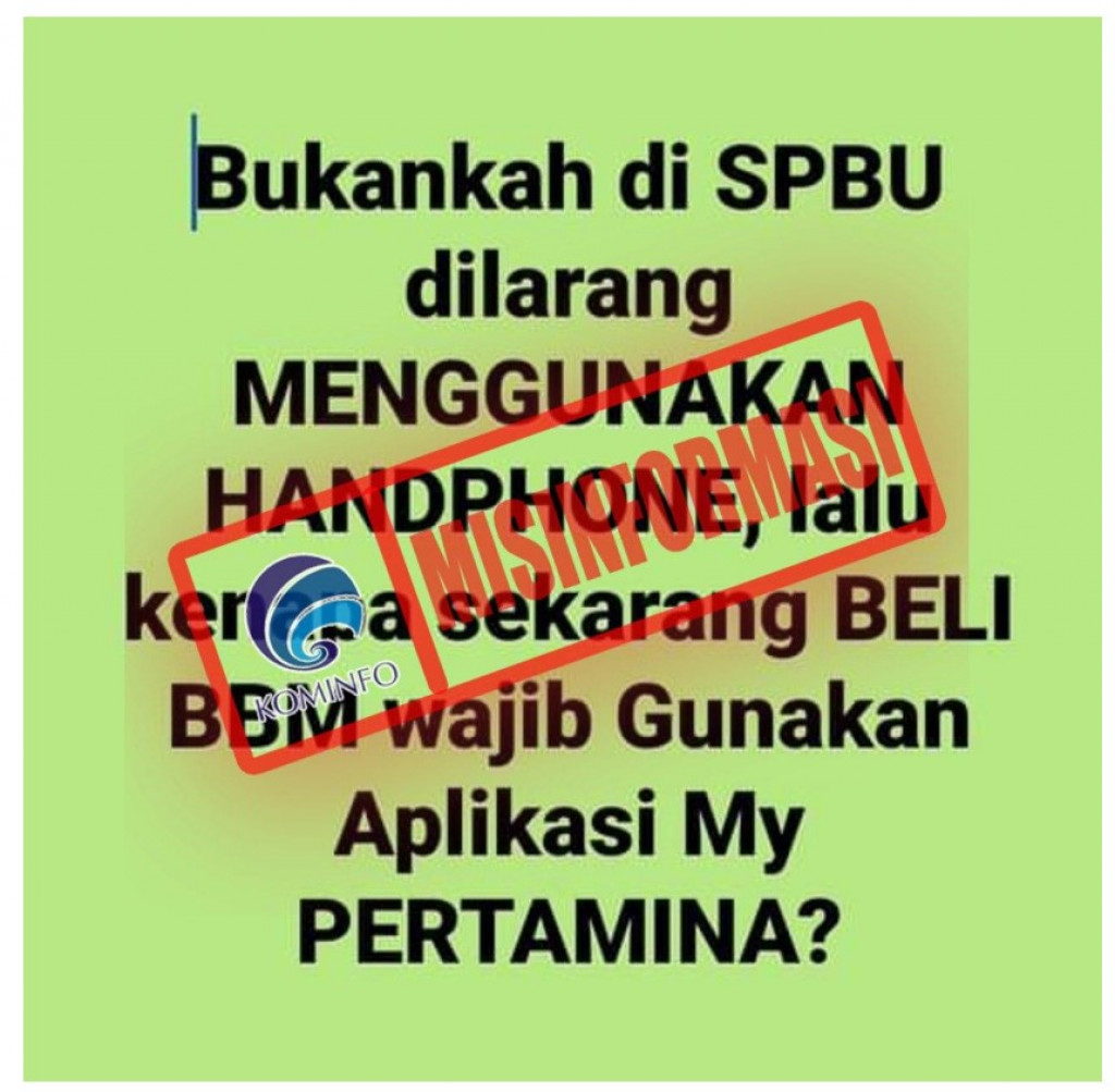 [MISINFORMASI] Beli BBM Harus Pakai Aplikasi MyPertamina