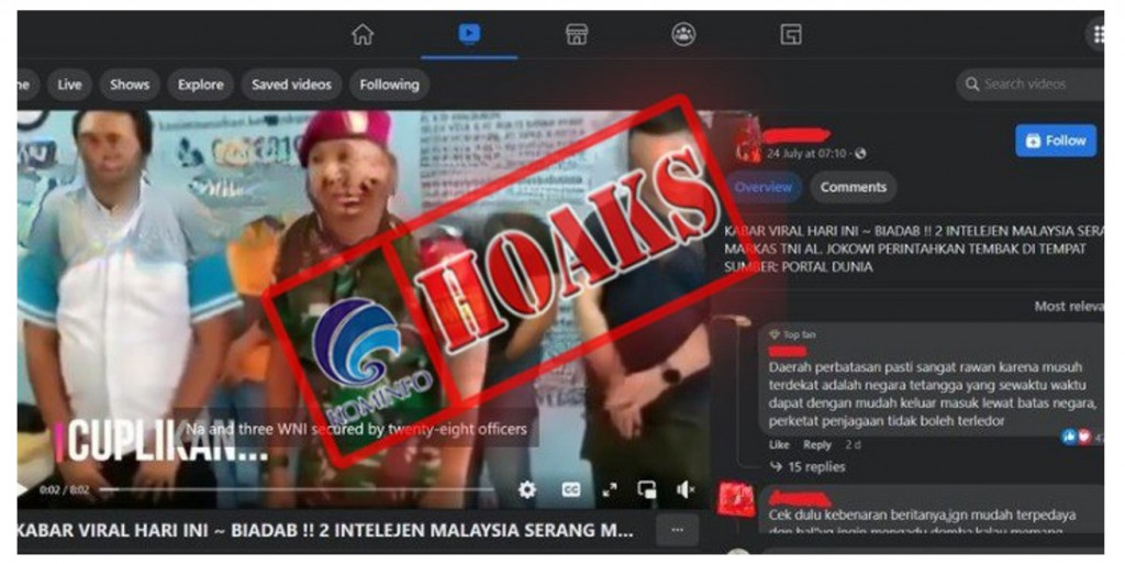 [HOAKS] Jokowi Perintahkan Tembak di Tempat Dua Intelijen Malaysia