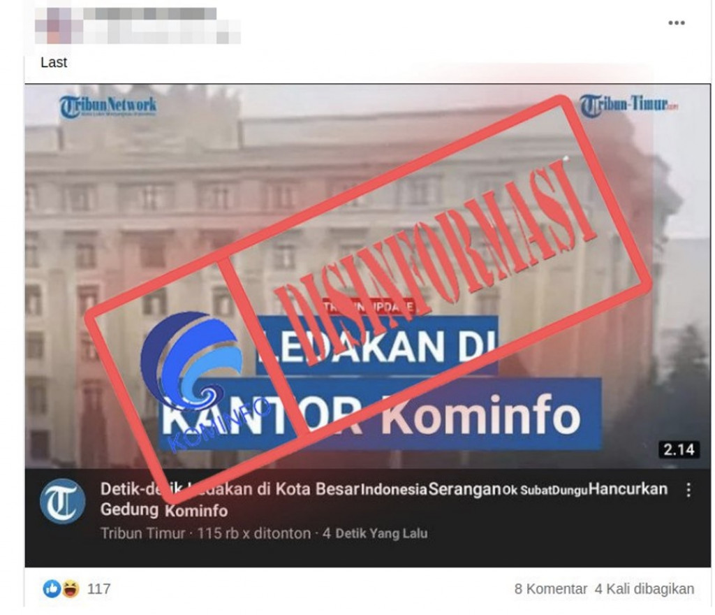 [DISINFORMASI] Ledakan yang Menghancurkan Gedung Kemkominfo