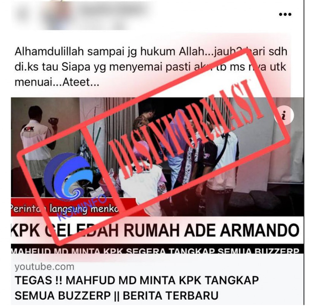 [DISINFORMASI] Mahfud MD Meminta KPK Tangkap Semua Buzzer