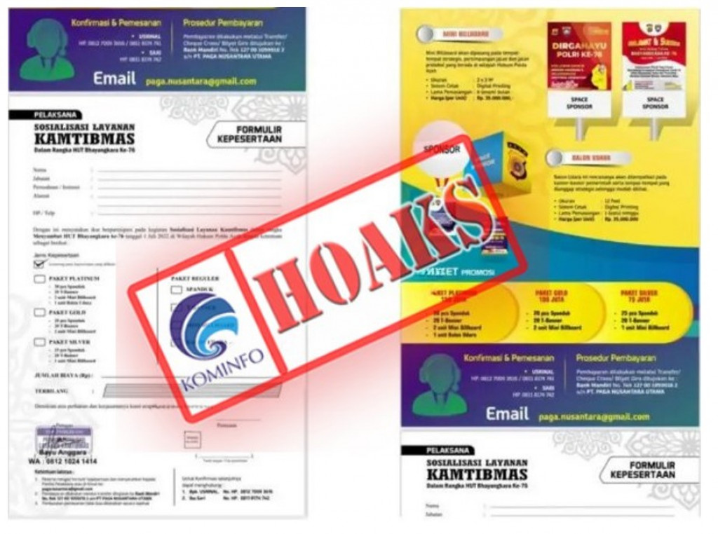 [HOAKS] Flyer Sponsorship HUT ke-76 Bhayangkara