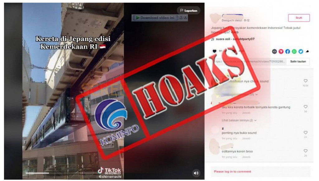 [HOAKS] Kereta di Jepang Edisi Kemerdekaan RI