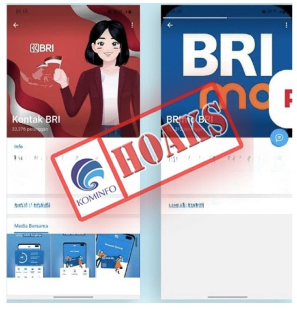 [HOAKS] Akun Telegram Mengatasnamakan Bank Rakyat Indonesia