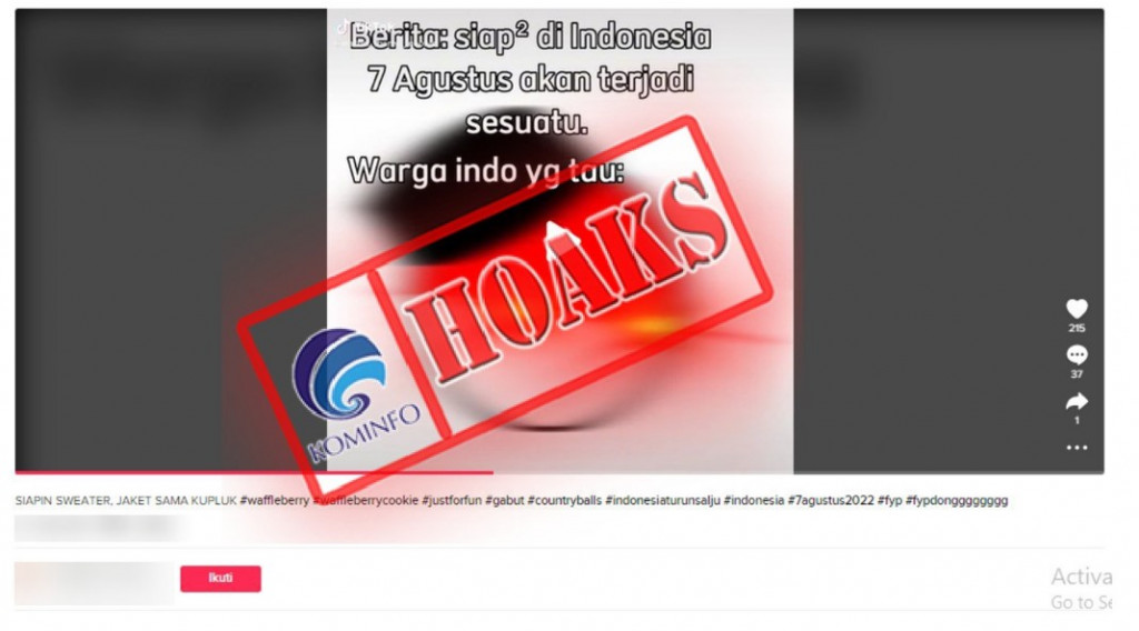 [HOAKS] Hujan Salju di Indonesia pada 7 Agustus 2022