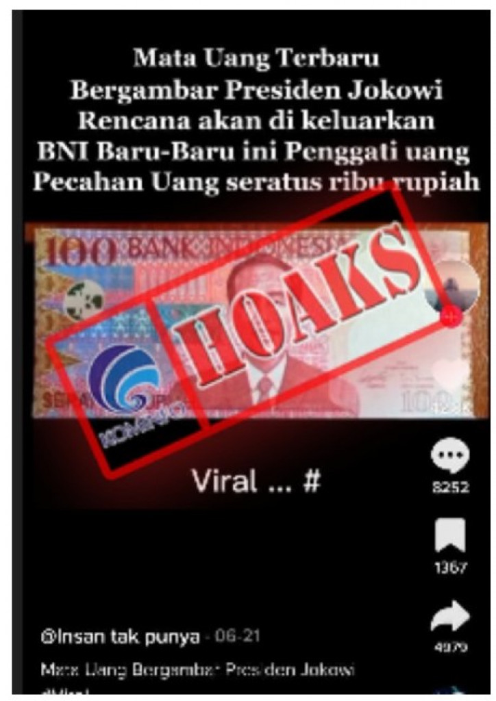 [HOAKS] BNI akan Mengeluarkan Mata Uang Terbaru Bergambar Presiden Jokowi