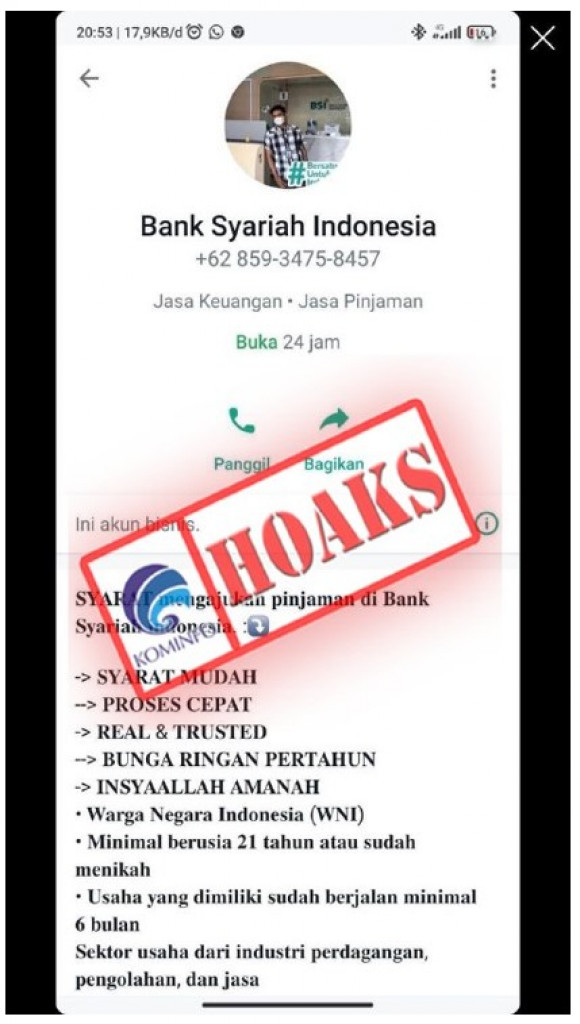 [HOAKS] Modus Penipuan Mengatasnamakan Bank Syariah Indonesia