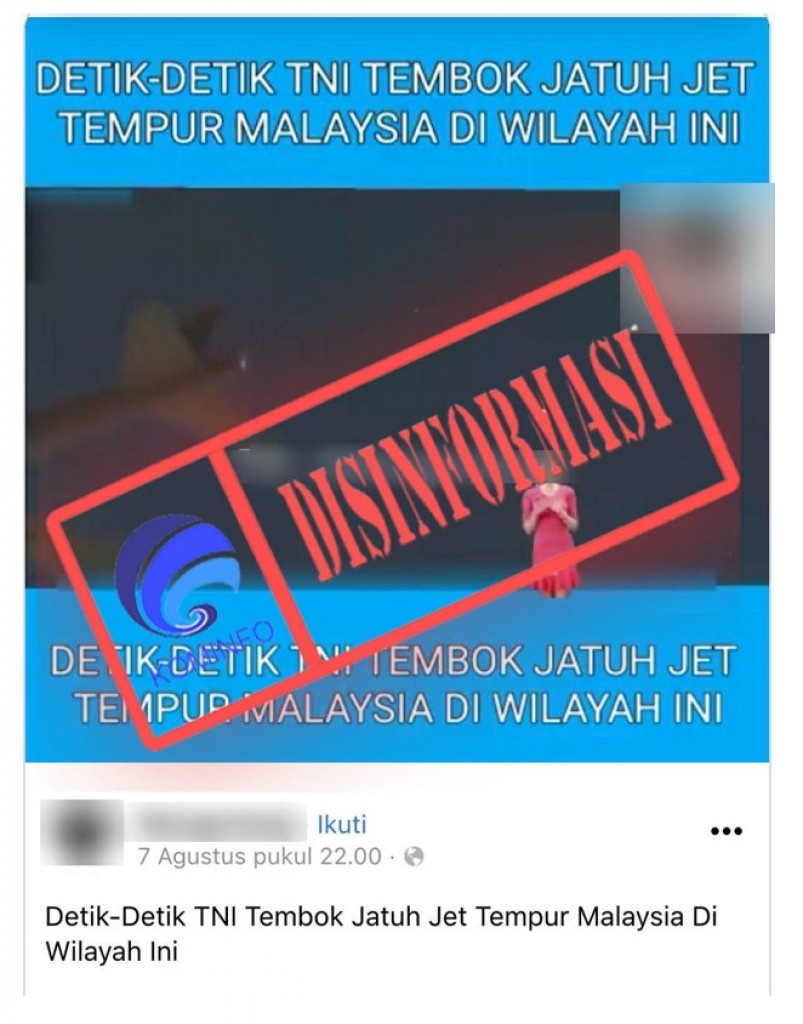 [DISINFORMASI] Video Detik-detik TNI Tembak Jatuh Jet Tempur Malaysia