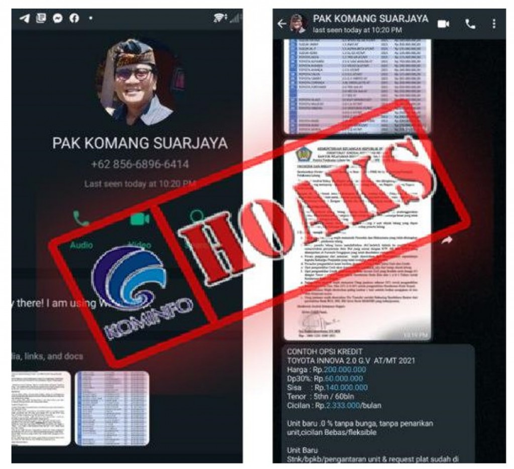 [HOAKS] Akun WhatsApp Mengatasnamakan Direktur Utama PD BPR Bank Buleleng 45