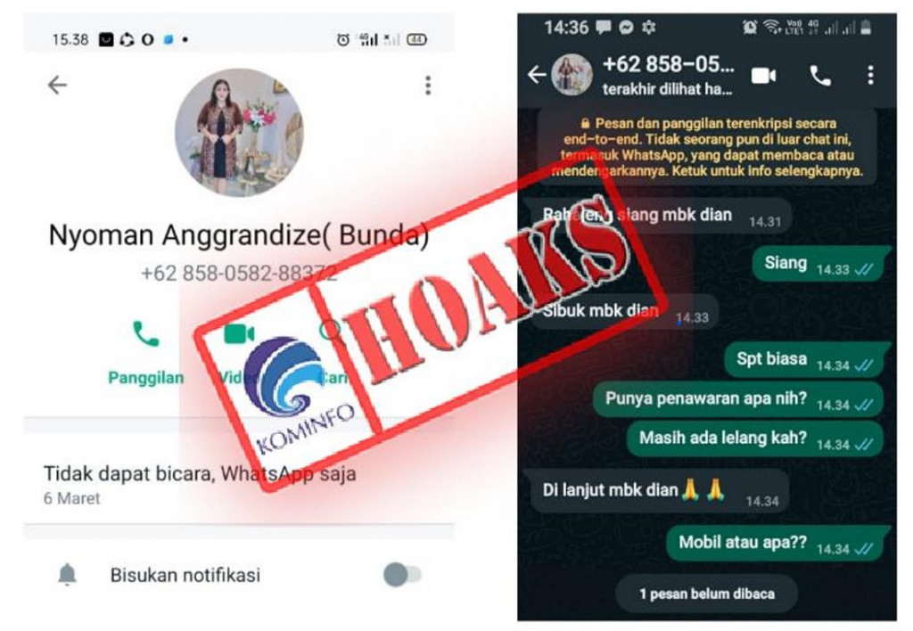 [HOAKS] Akun WhatsApp Mengatasnamakan Kepala Subbidang Verifikasi Keberatan dan Pemeriksaan Pajak, Badan Pengelolaan Keuangan dan Pendapatan Daerah Kabupaten Buleleng