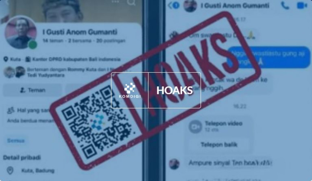 [HOAKS] Akun Facebook Mengatasnamakan Ketua DPRD Badung I Gusti Anom Gumanti