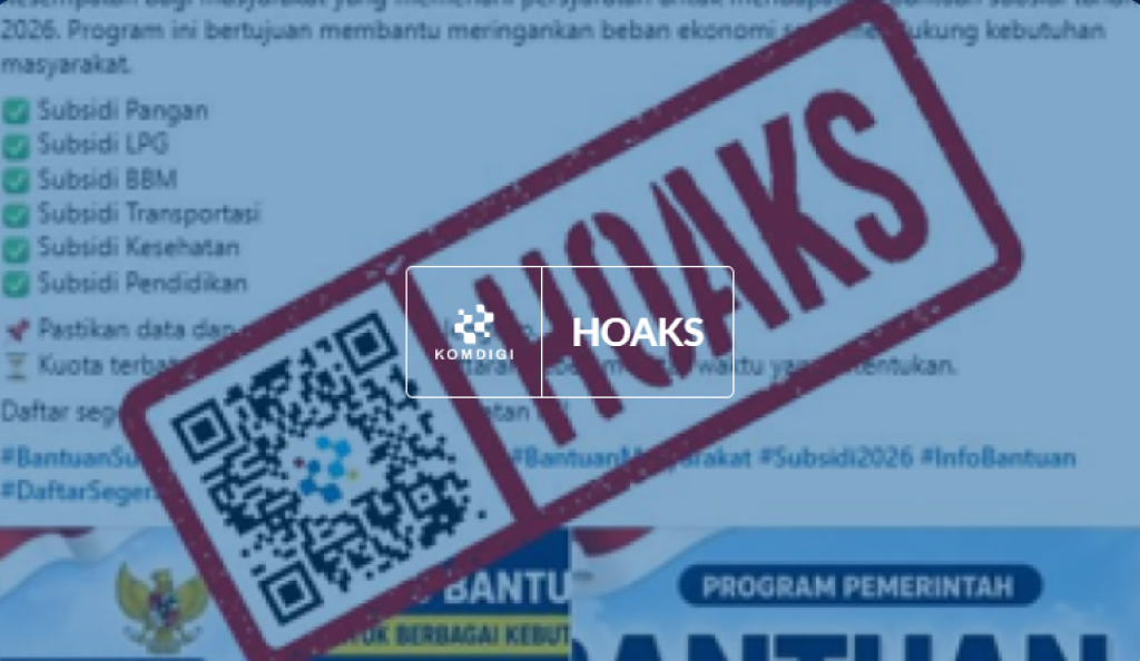 [HOAKS] Tautan untuk Klaim Bantuan Subsidi Pemerintah 2026