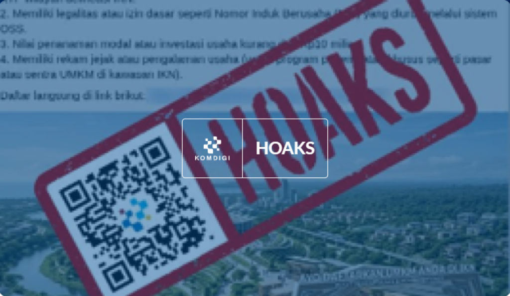 [HOAKS] Tautan Pendaftaran Lapak UMKM di IKN