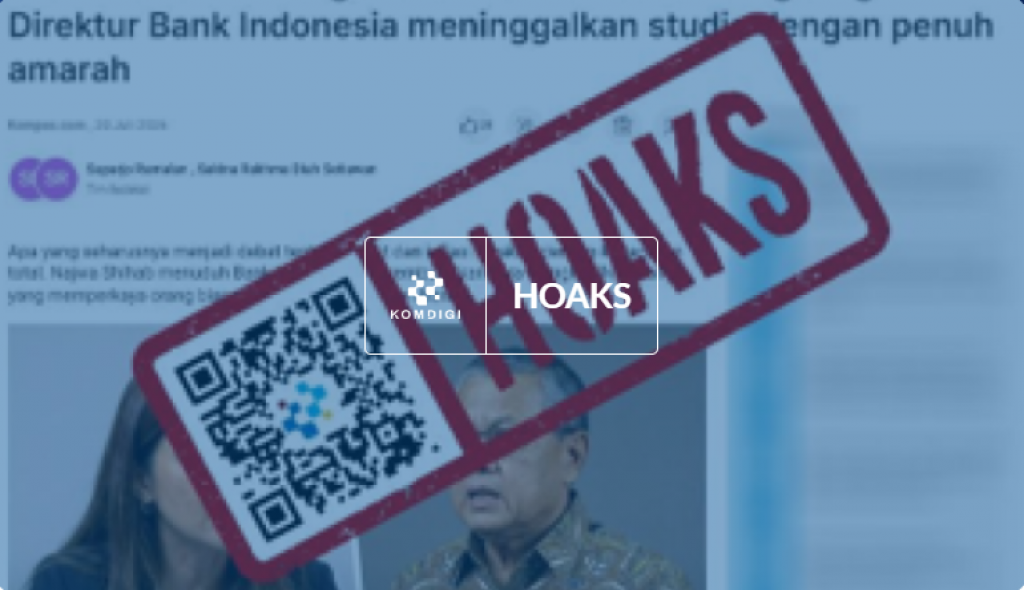 [HOAKS] Direktur Bank Indonesia Meninggalkan Studio dengan Penuh Amarah saat Berdebat dengan Najwa Shihab