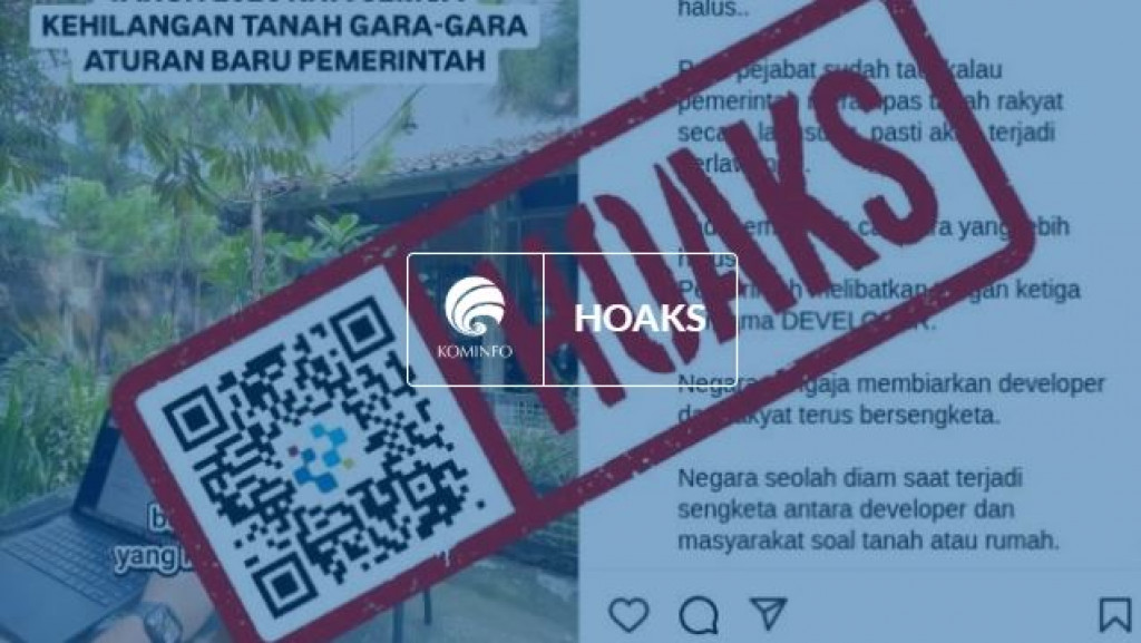 [HOAKS] Tahun 2026 Rakyat Indonesia akan Kehilangan Tanah akibat Aturan Baru Pemerintah