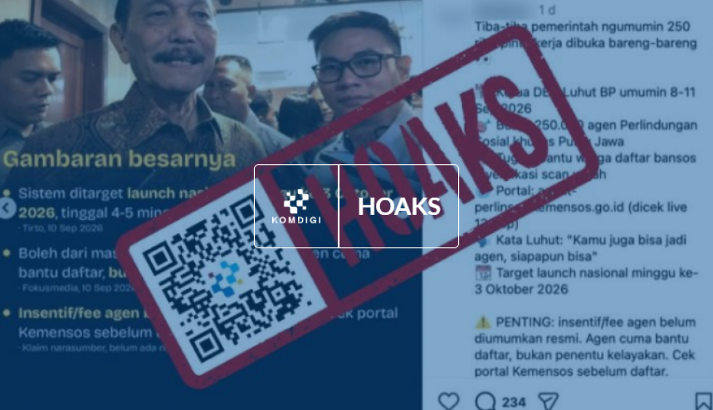 [HOAKS] Agen Perlinsos Mendapatkan Insentif